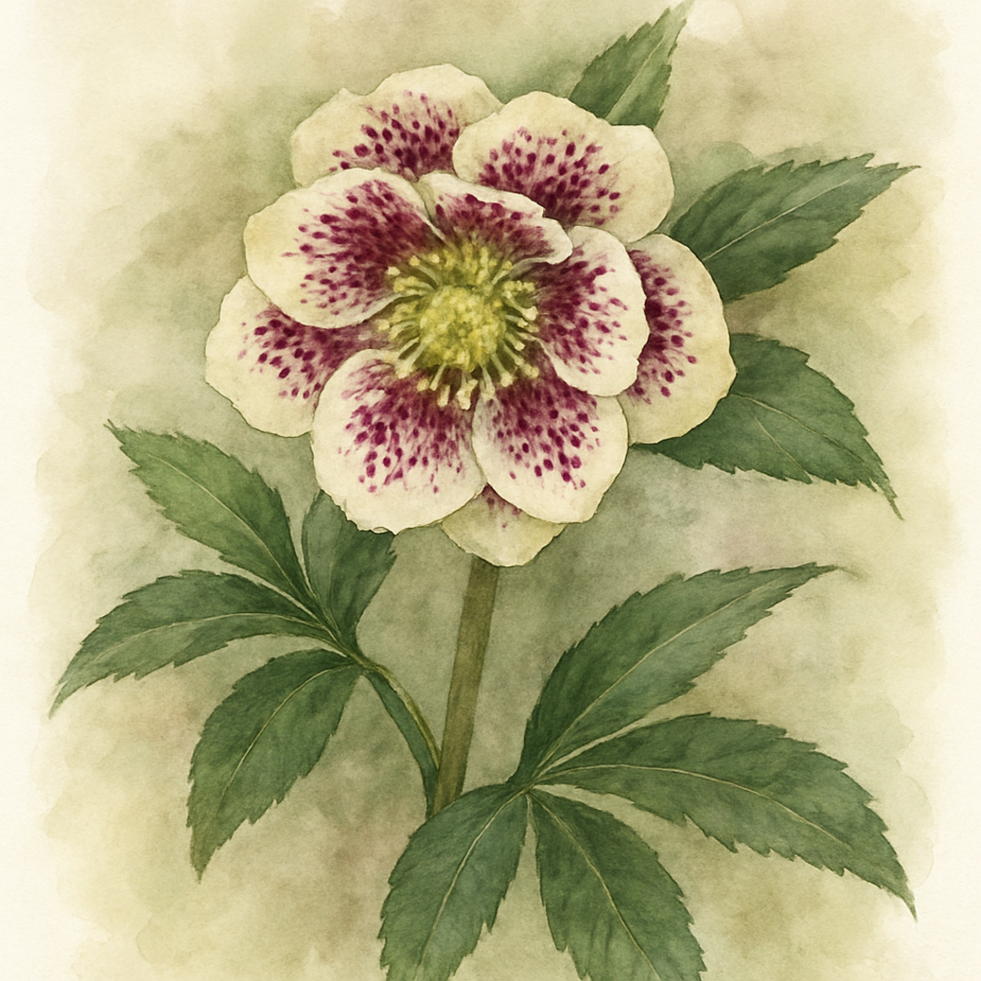 Helleborus x hybridus (Ashwood Garden Hybrids) Double white blotched