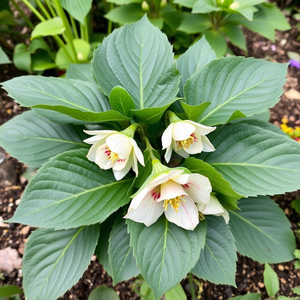 Helleborus x hybridus Double cream splashed