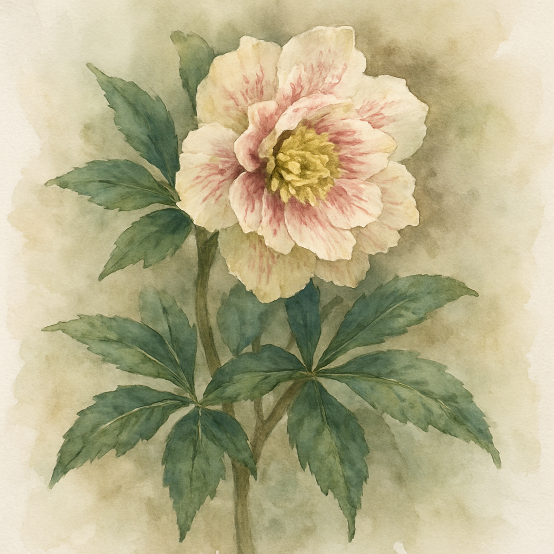 Helleborus x hybridus Double cream splashed