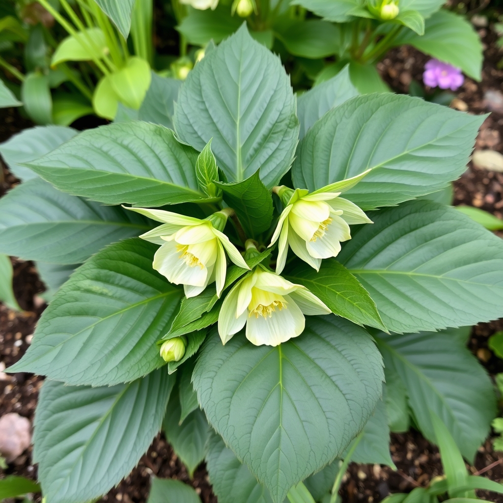 Helleborus x hybridus double green picotee veined