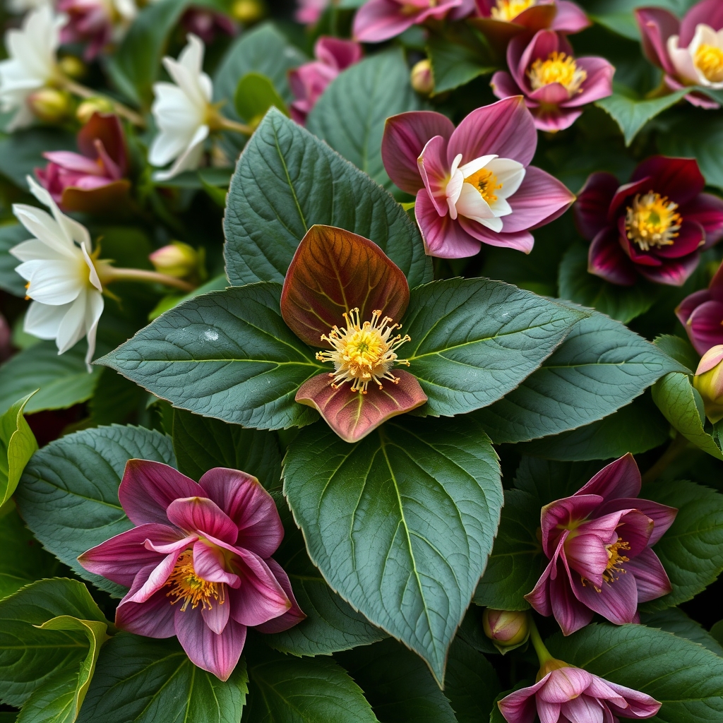Helleborus x hybridus mixed doubles and singles 3 x