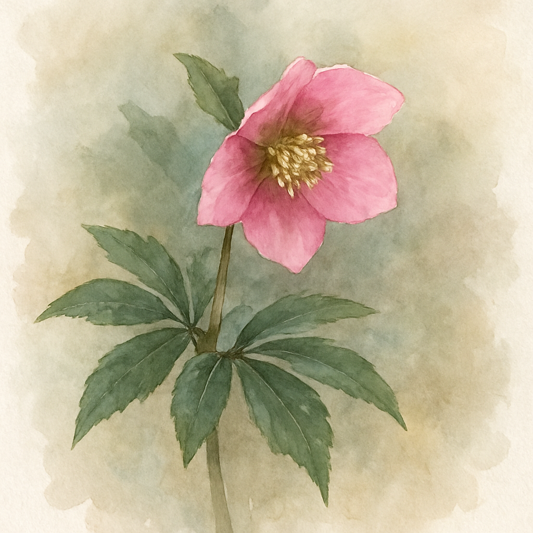 Helleborus x hybridus single mid pink