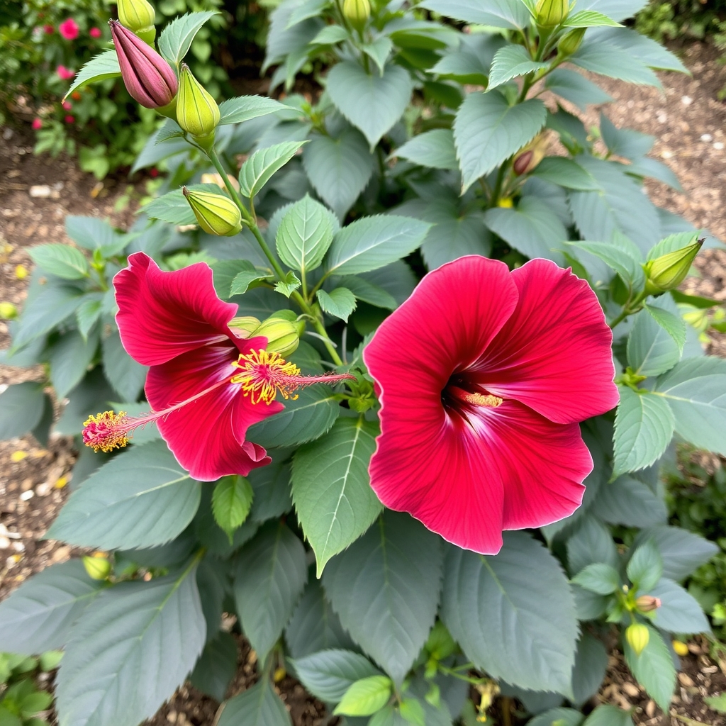 Hibiscus 'Carousel Red Wine'