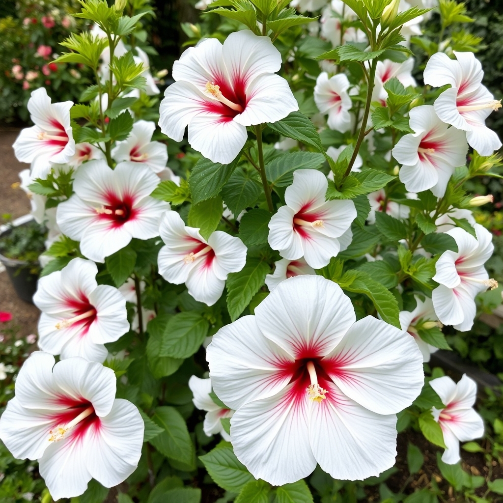 Hibiscus 'Flower Tower White'