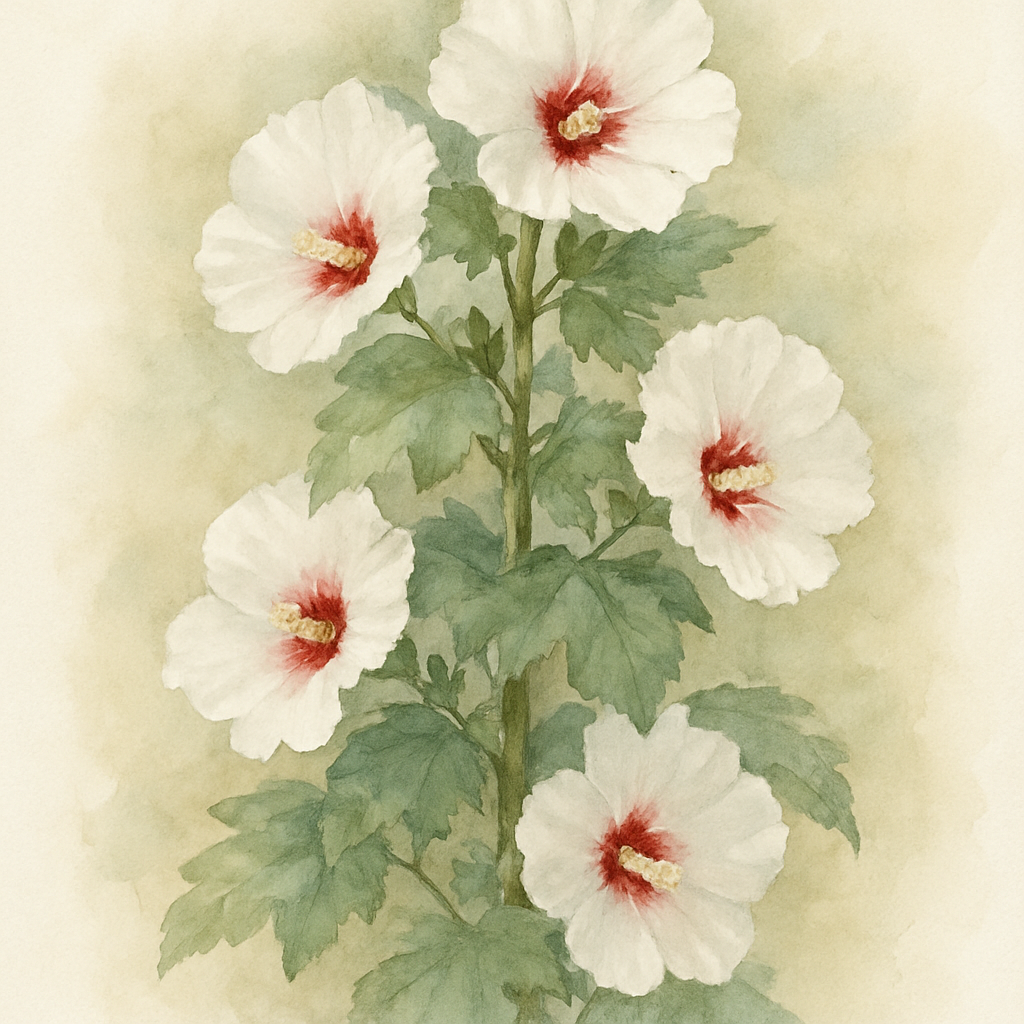 Hibiscus 'Flower Tower White'