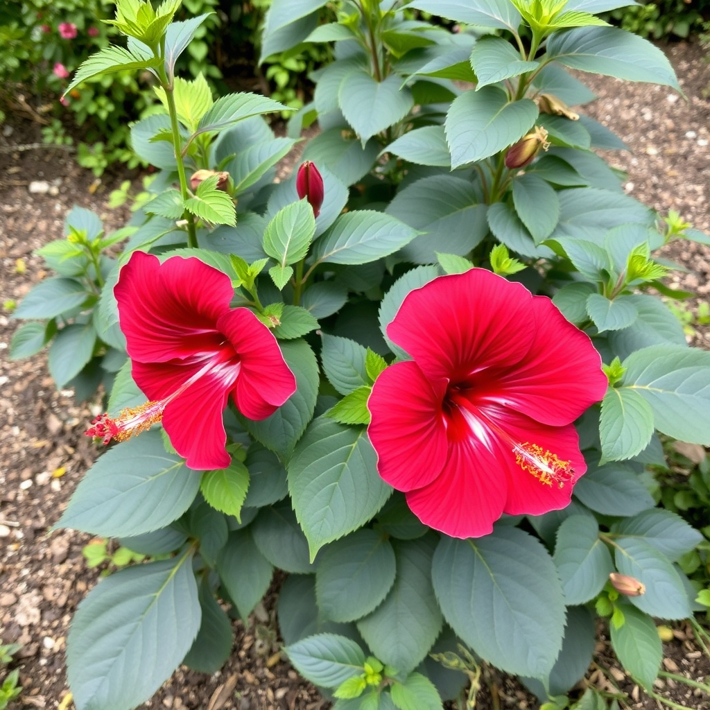 Hibiscus moscheutos ‘Planet Griotte’