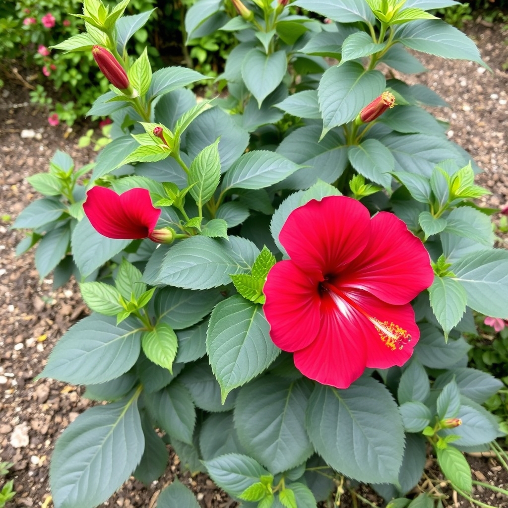 Hibiscus moscheutos ‘Planet Griotte’