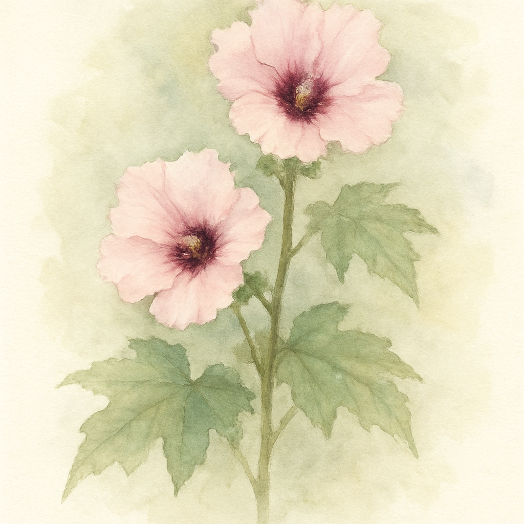 Pair of Small Pink Hibiscus