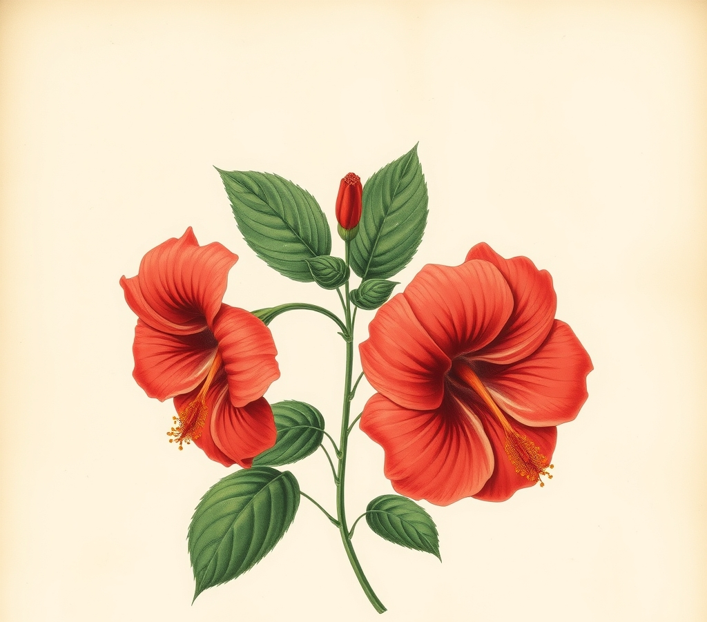 Trio of Large Red Hibiscus