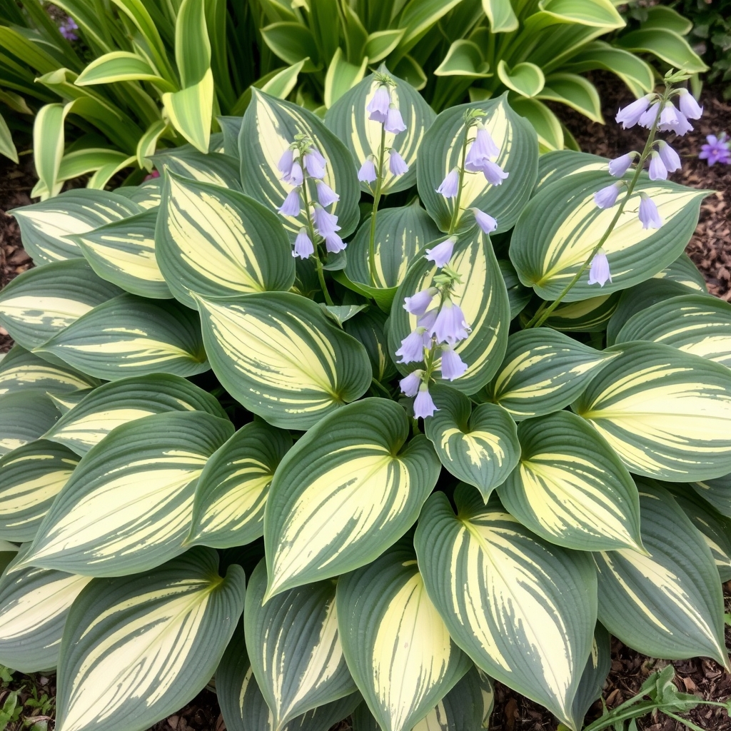 Hosta 'Battle Strokes'