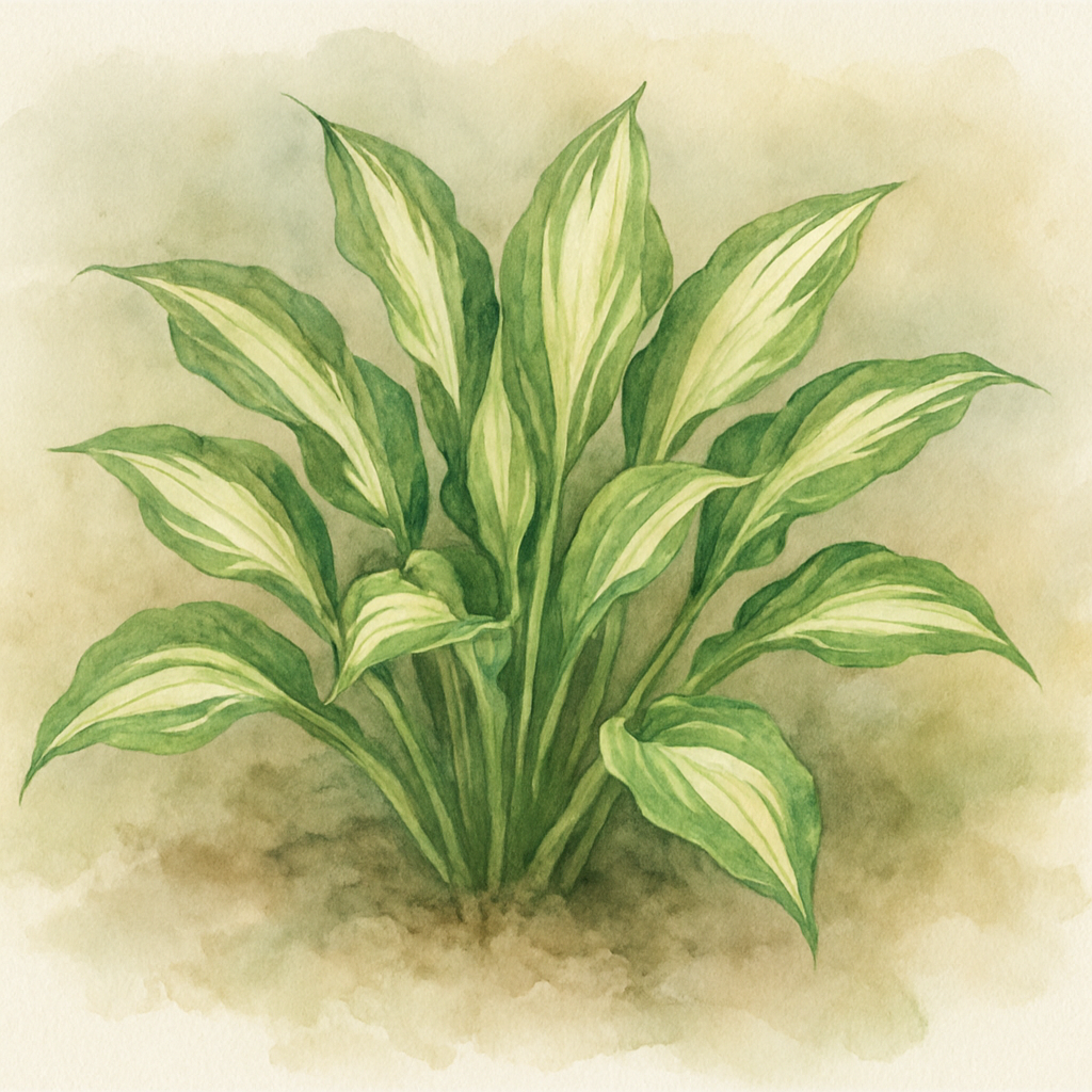 Hosta 'Foxfire Palm Sunday'