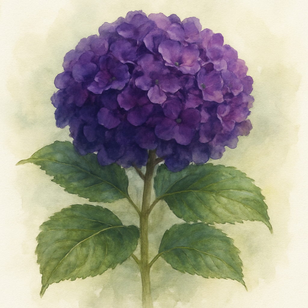 Hydrangea macrophylla ‘Teller Dark Angel Purple’