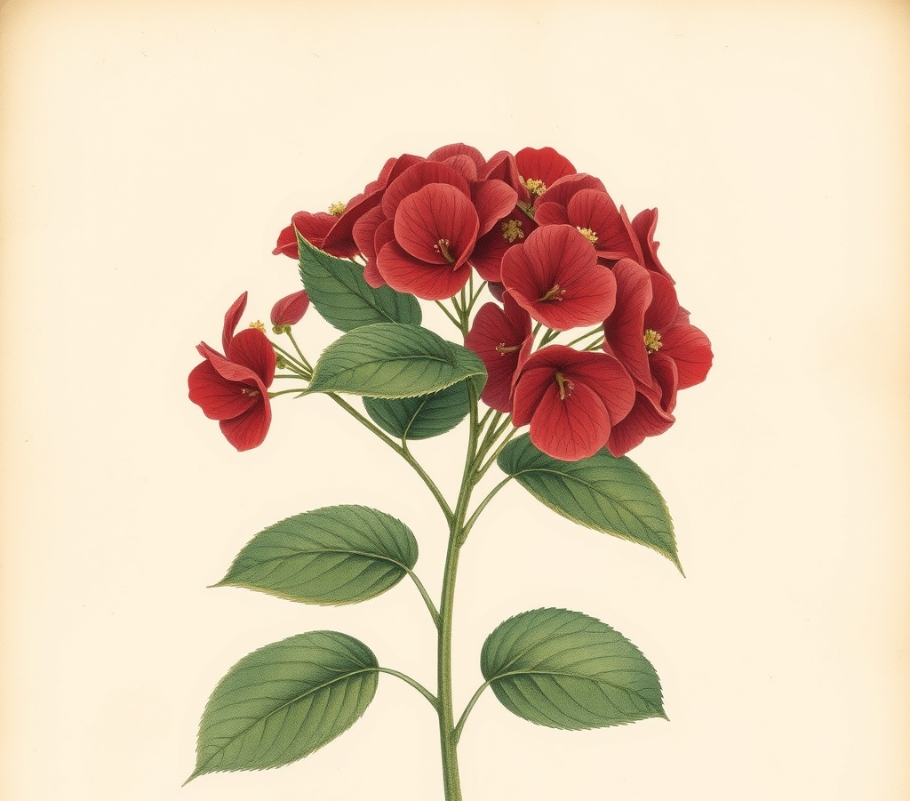 Hydrangea macrophylla ‘Teller Dark Angel Red’