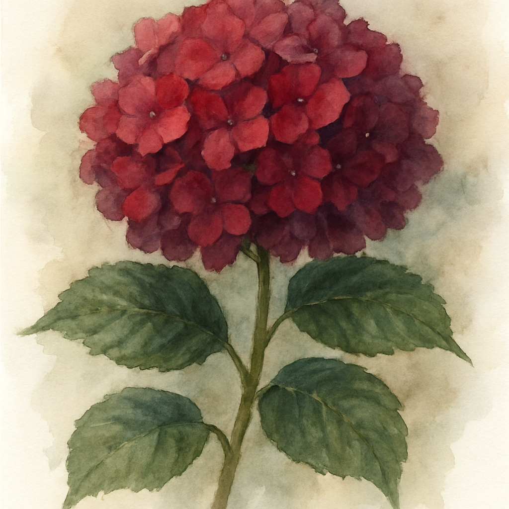 Hydrangea macrophylla ‘Teller Dark Angel Red’