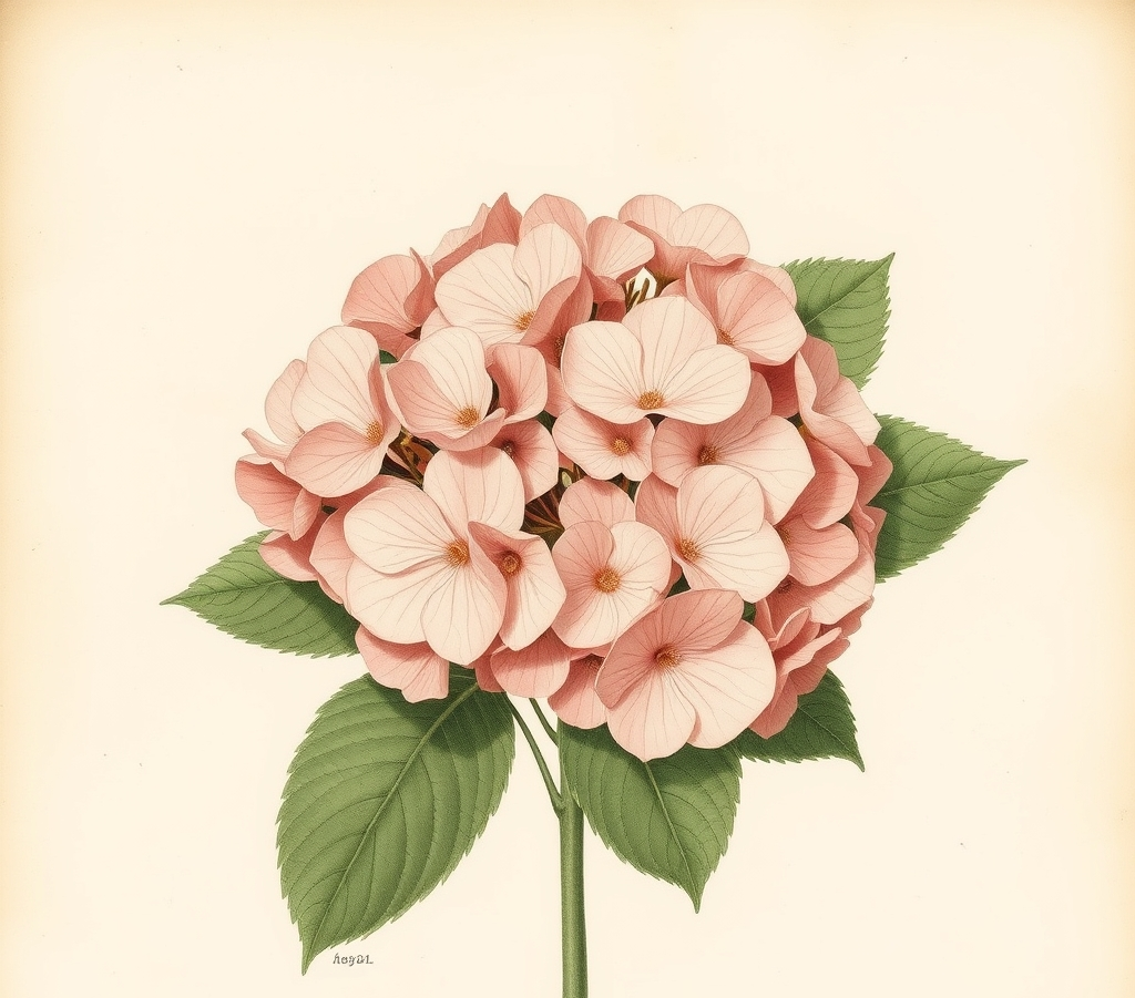 Hydrangea macrophylla 'Soft Pink Salsa'