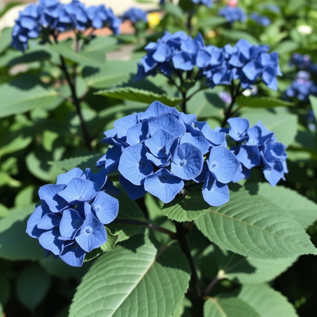 Hydrangea Teller Black Steel Blue