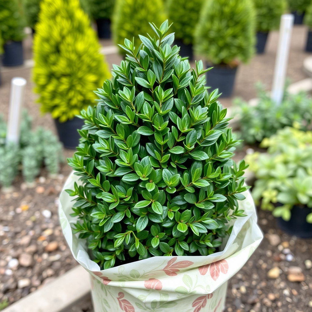 Ilex Crenata Pyramid Gift Wrapped