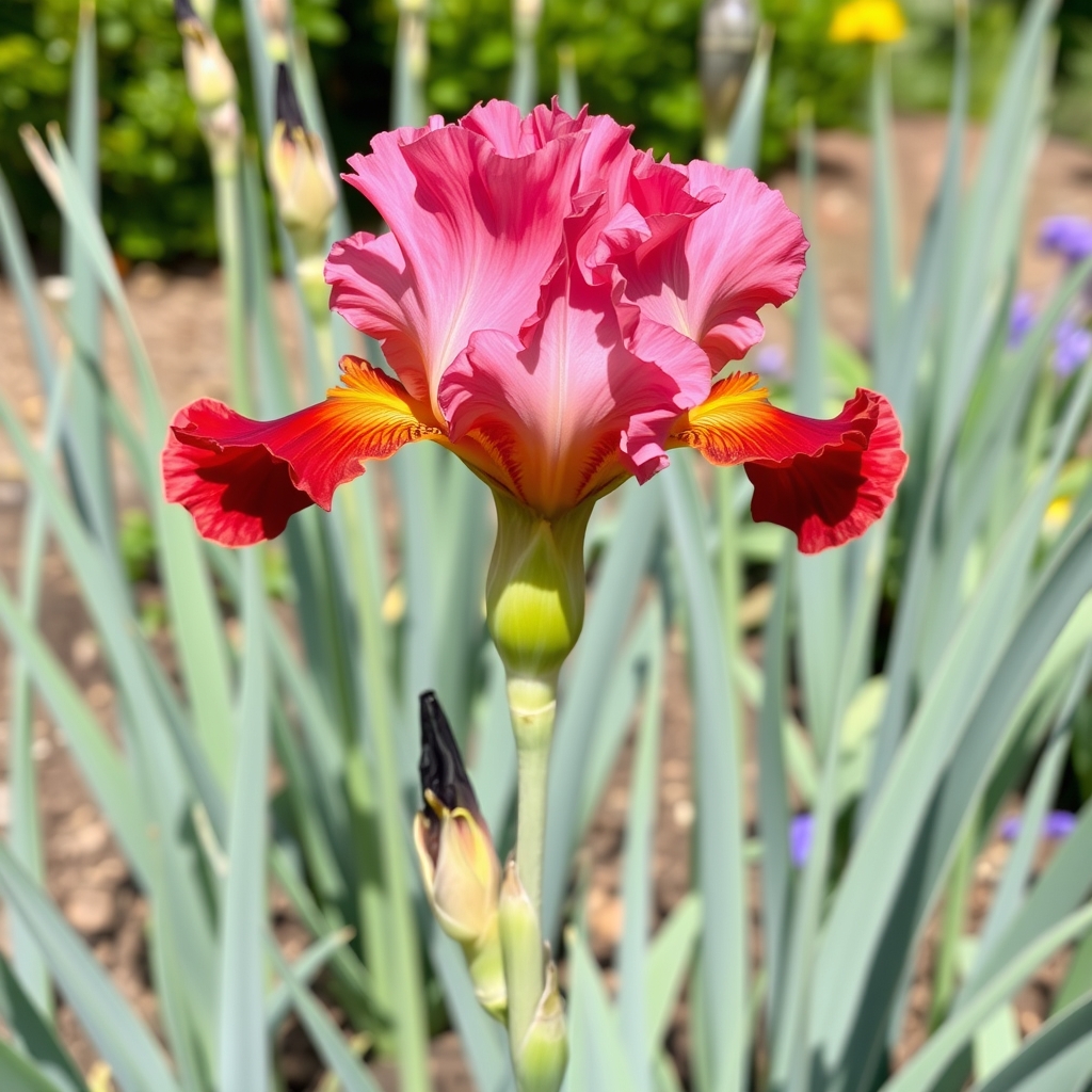 IRIS Horned Rosy Red