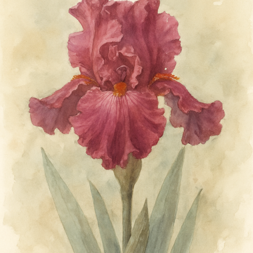 Iris 'Horned Rosy Red'