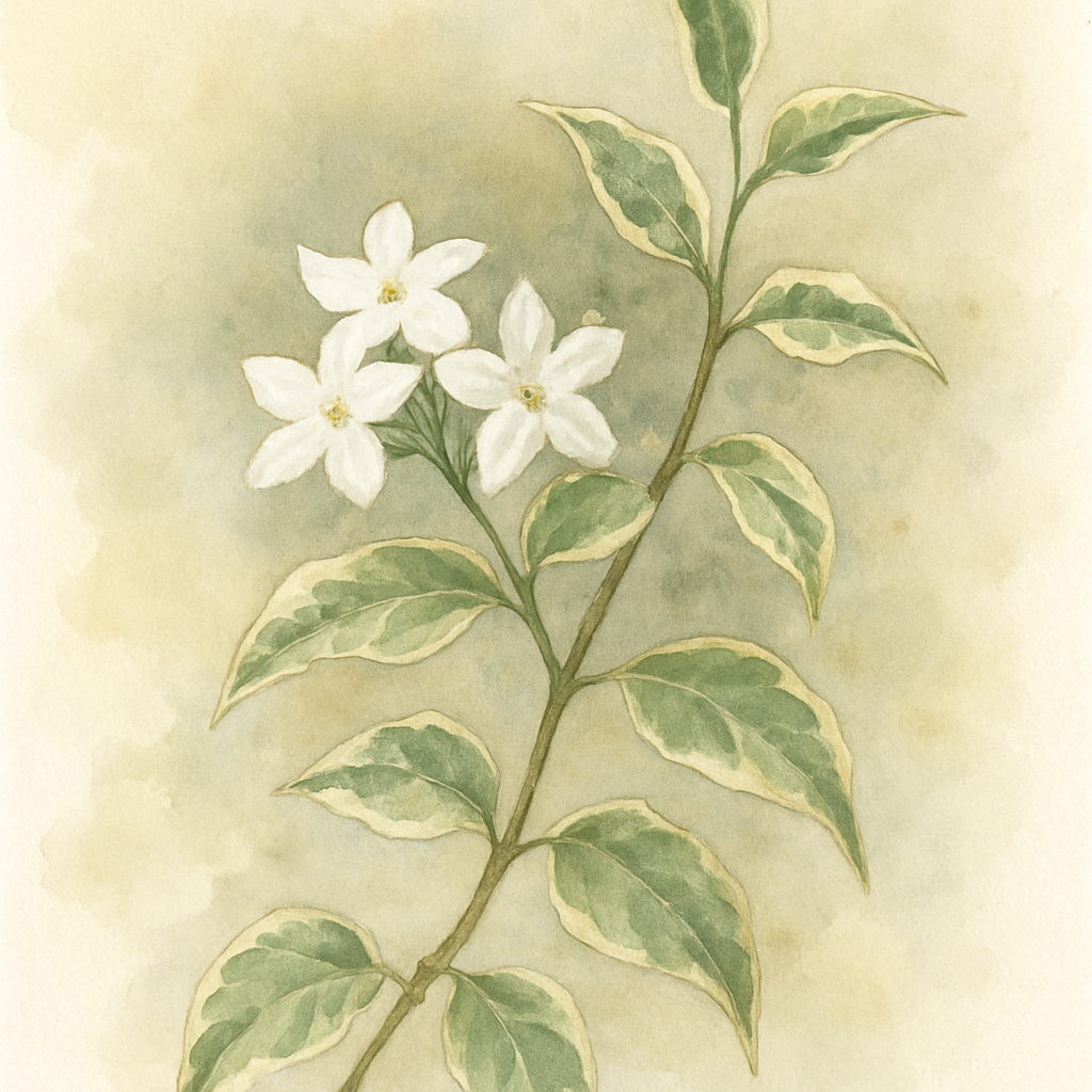 Jasminum officinale 'Argenteovariegatum'