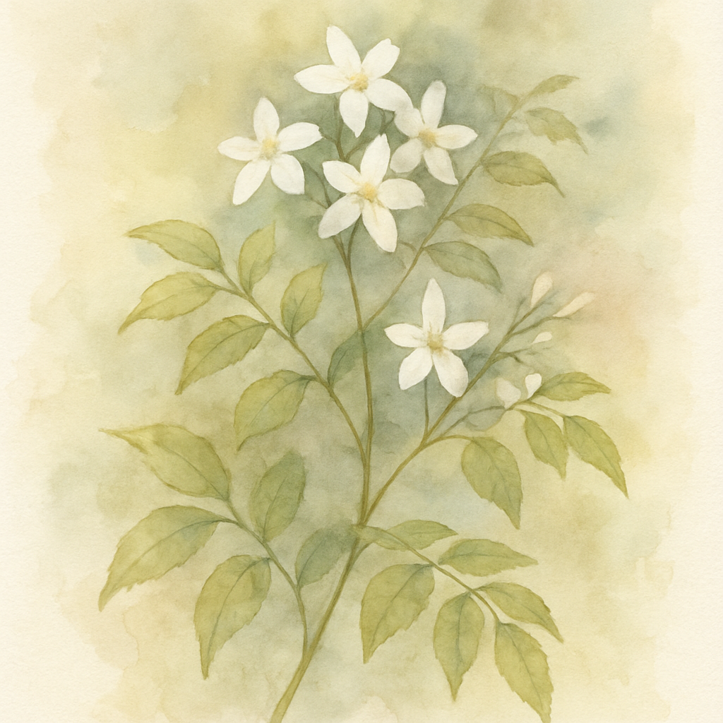 Jasminum officinale 'Aureovariegatum'