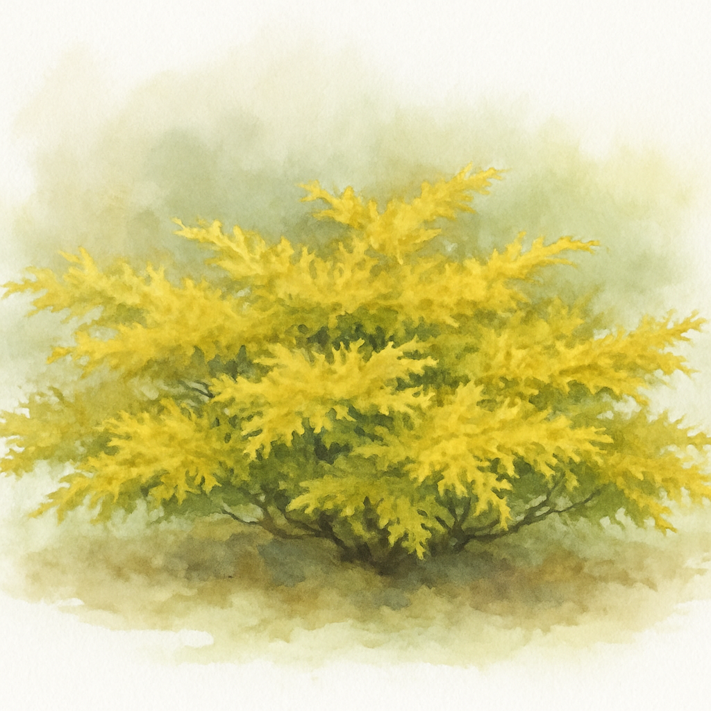 Juniperus x media 'Gold Sovereign'