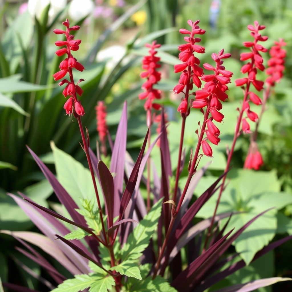 Lobelia fulgens Queen Victoria (Red leaved cardinal flower, Scarlet lobelia)