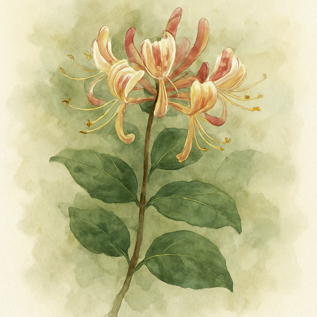 Lonicera periclymenum 'Rhubarb and Custard' Climber