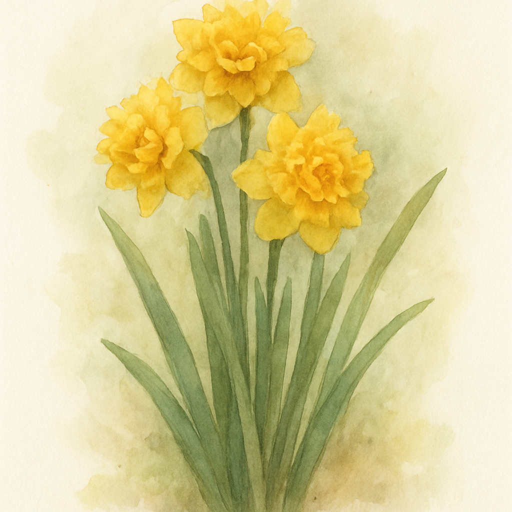 Narcissus (Daffodil) – dwarf, ‘Tete Boucle’.