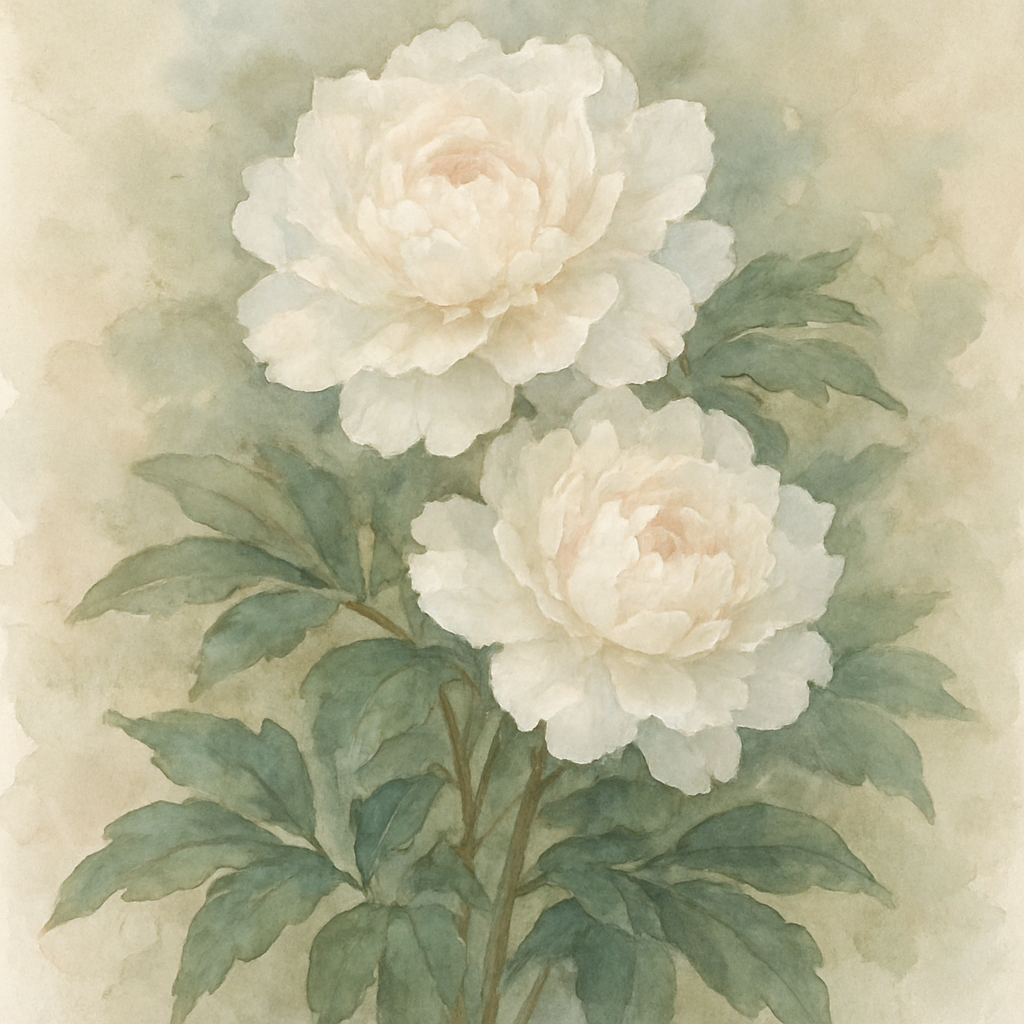 Paeonia lactiflora ‘White Sarah Bernhardt’