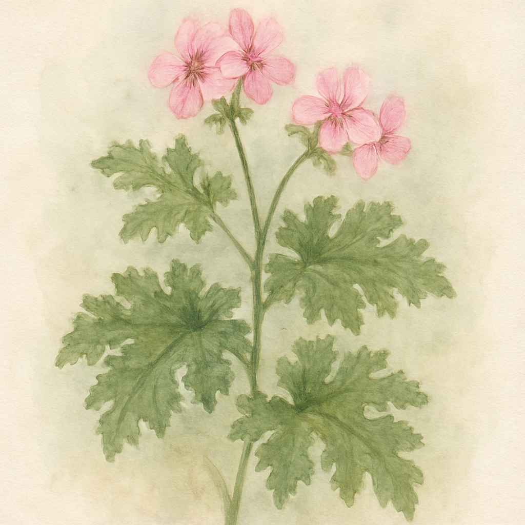 Pelargonium scented geranium 'attar of roses'