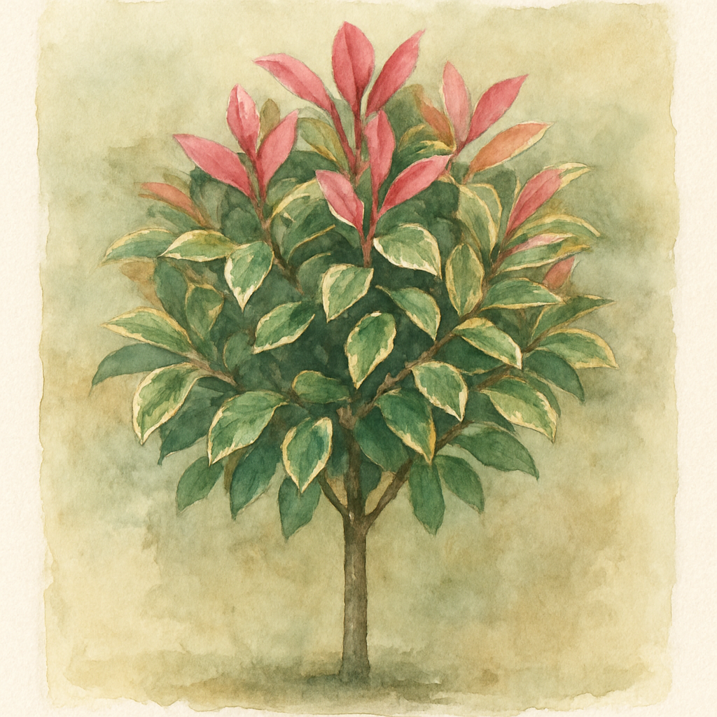 Photinia 'Pink Marble' (pleached)