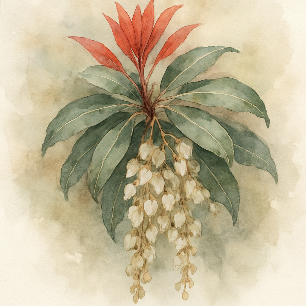 Pieris japonica 'Flaming Silver' Shrub