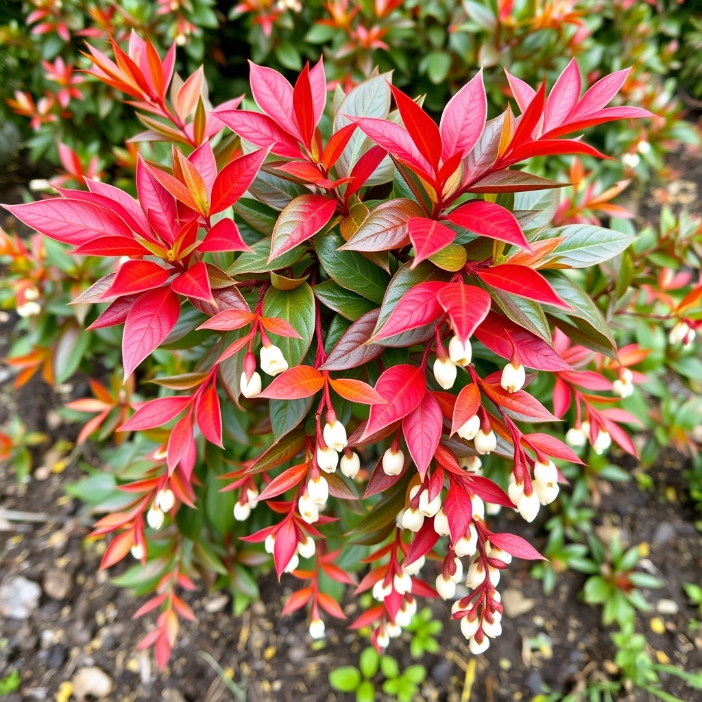 Pieris japonica 'Mountain Fire' Shrub