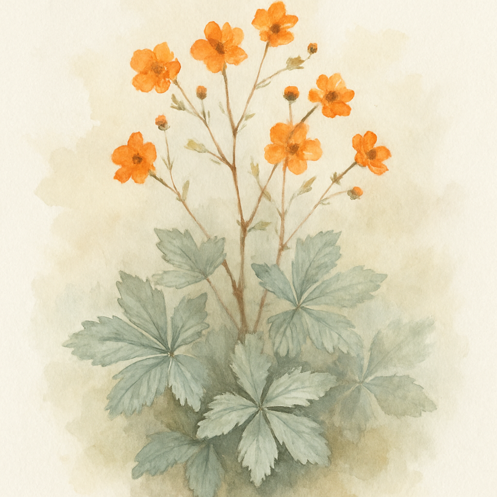 Potentilla atrosanguinea var argyrophylla Orange Starlit