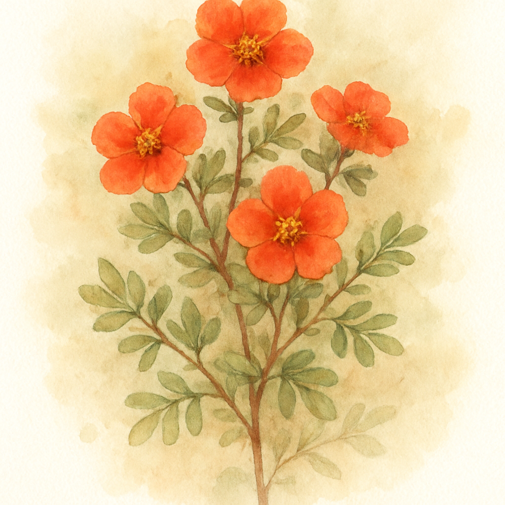 Potentilla fruticosa Red Ace