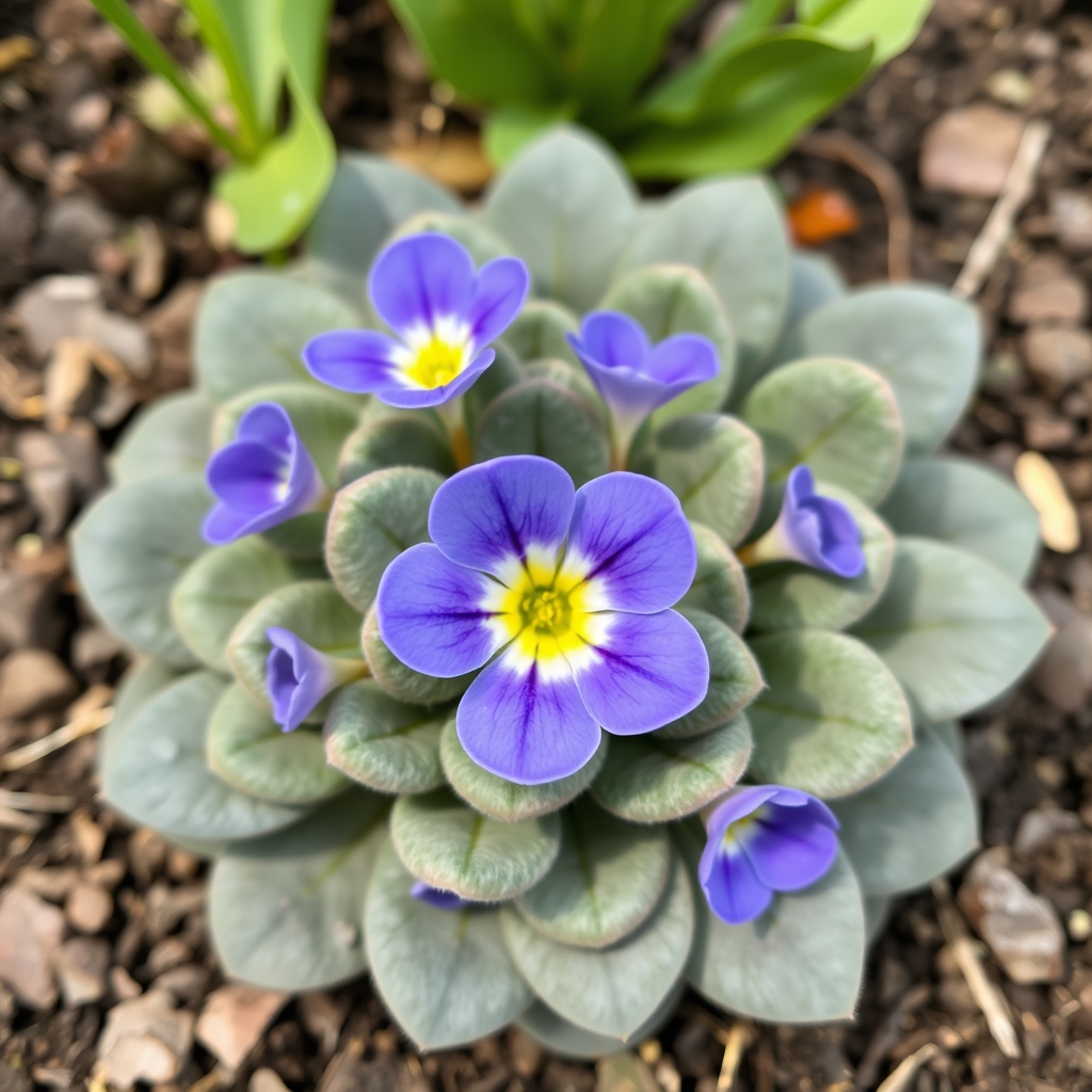 Primula auricula ‘Blue Bonnet’