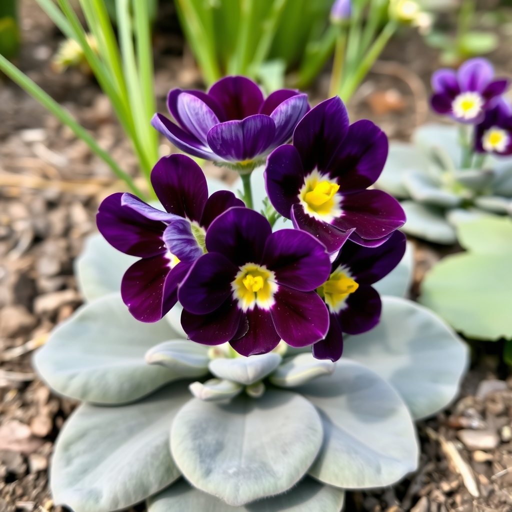 Primula auricula ‘Purple Pip’