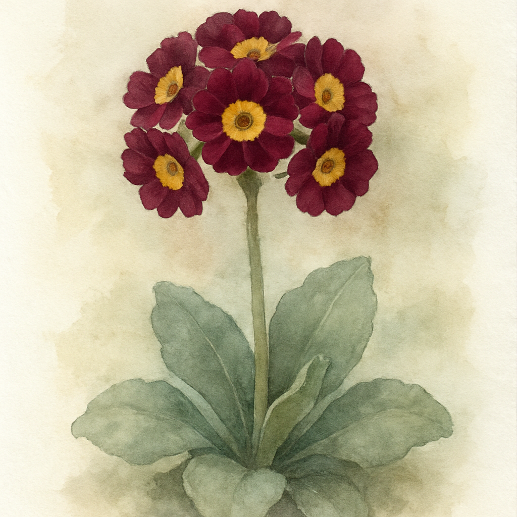 Primula auricula ‘Vulcan’