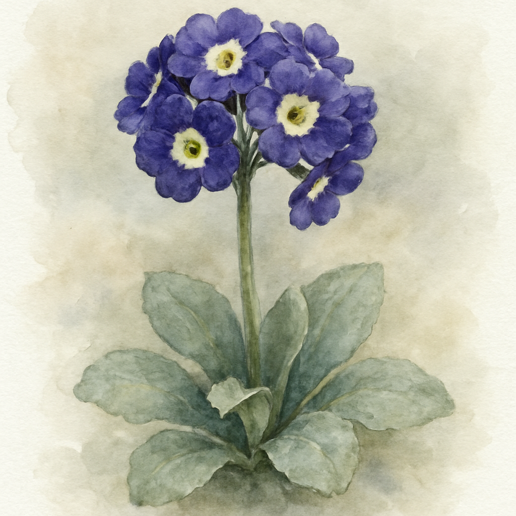 Primula auricula 'Bowens Blue'
