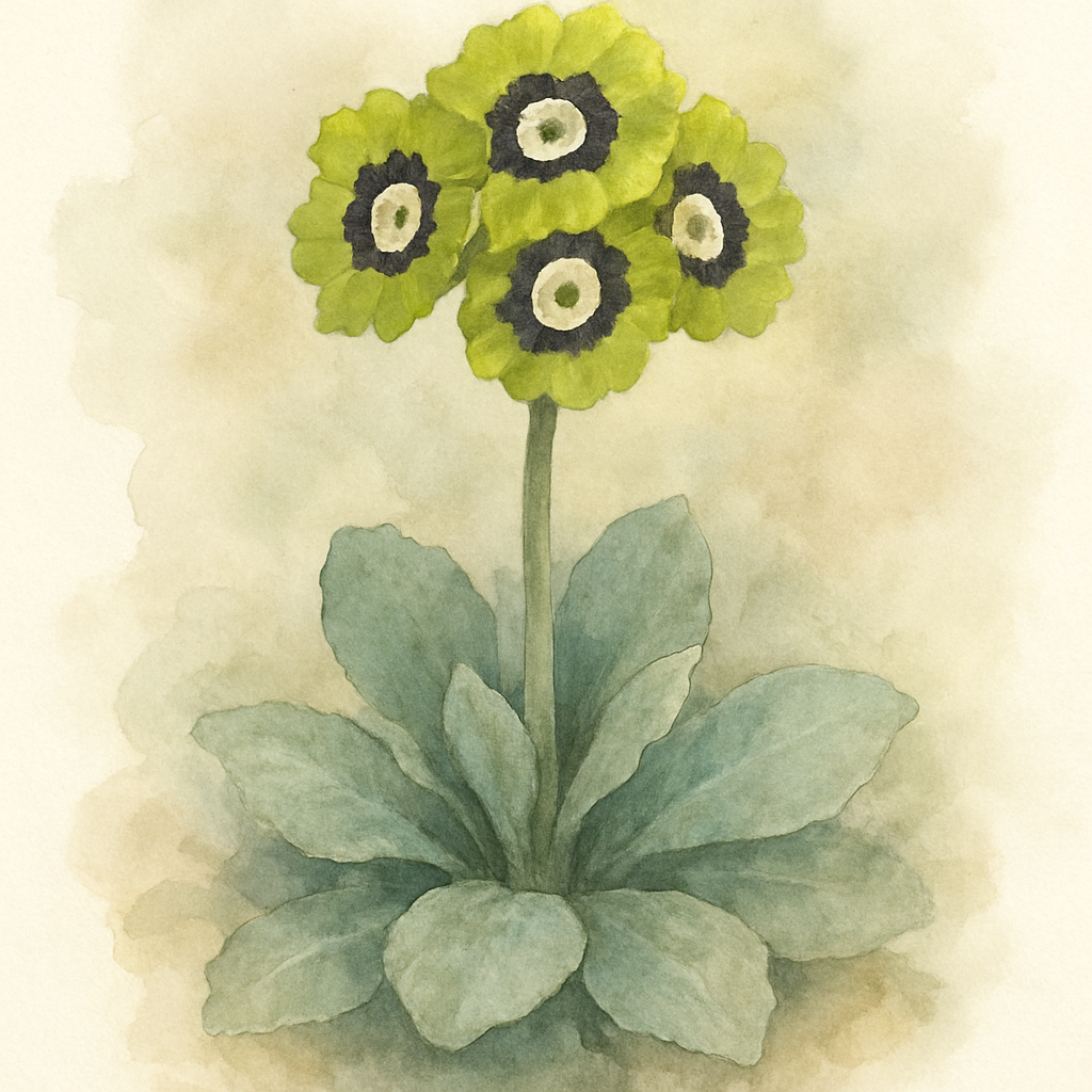 Primula auricula 'Green Parrot'