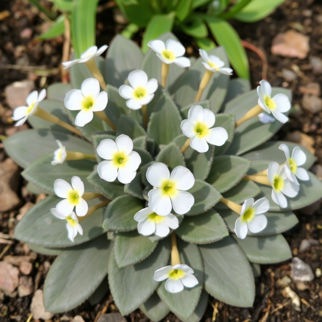 Primula x pubescens ‘Beverley White’