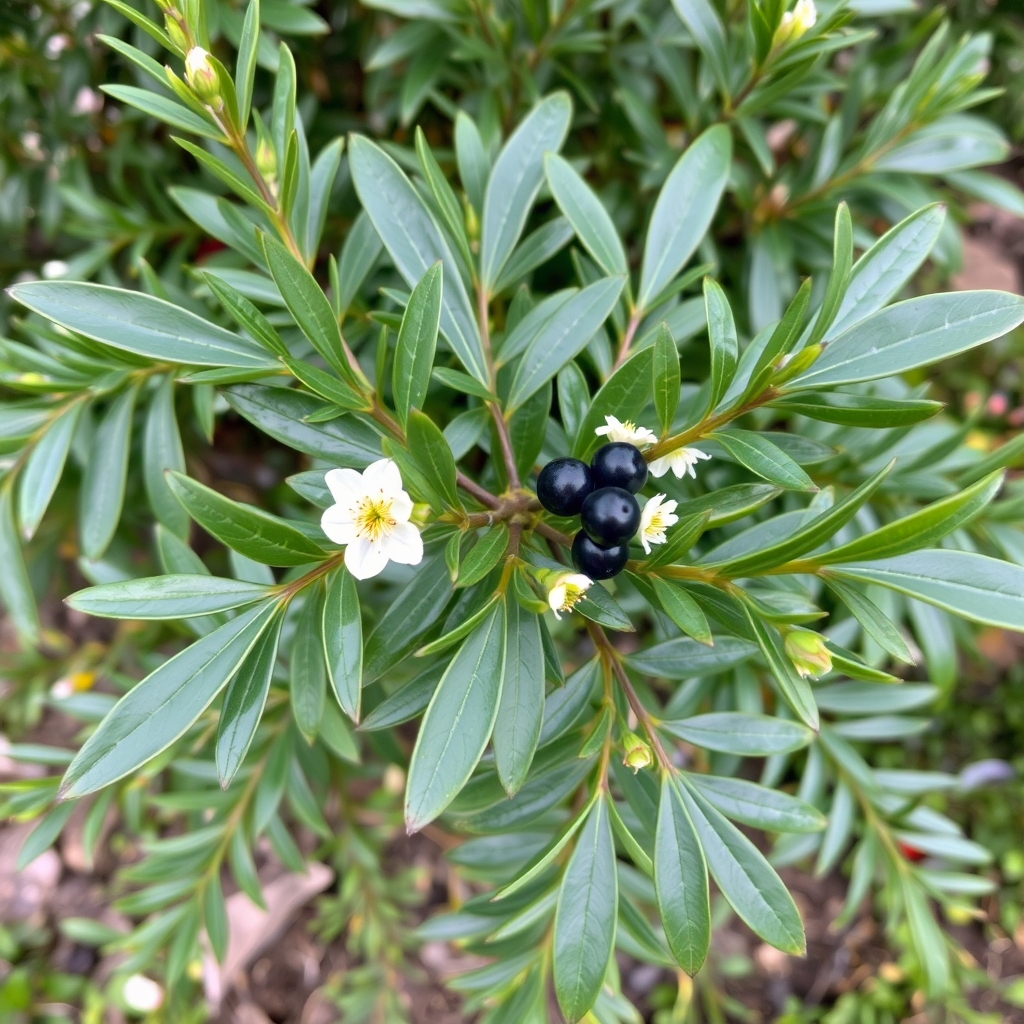 Prunus caroliniana (Carolina cherry laurel)