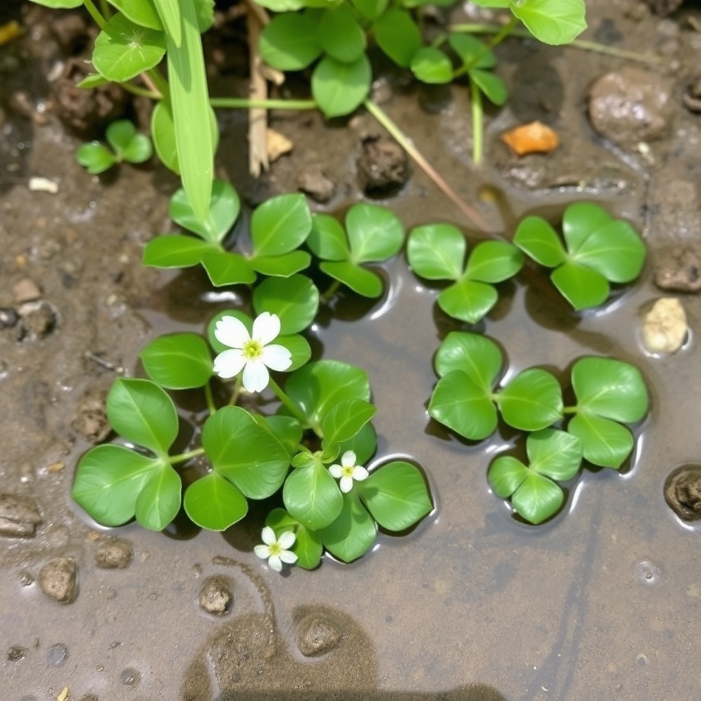 Ranunculus hederaceus (Ivy leaved crowfoot)