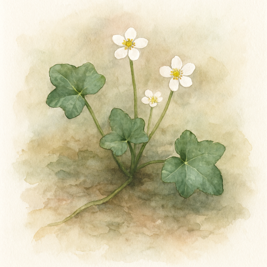 Ranunculus hederaceus (Ivy leaved crowfoot)