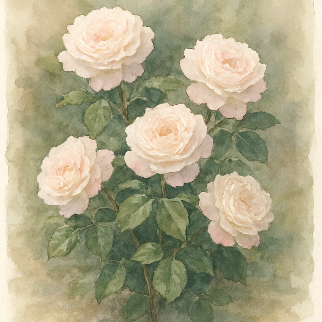 Rosa floribunda ‘Happy Anniversary’ in a Patio