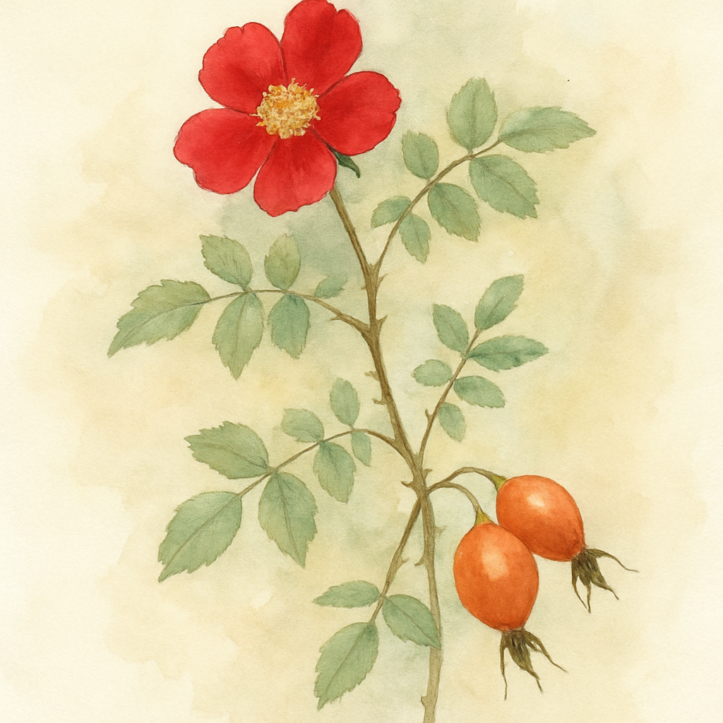 Rosa moyesii Geranium