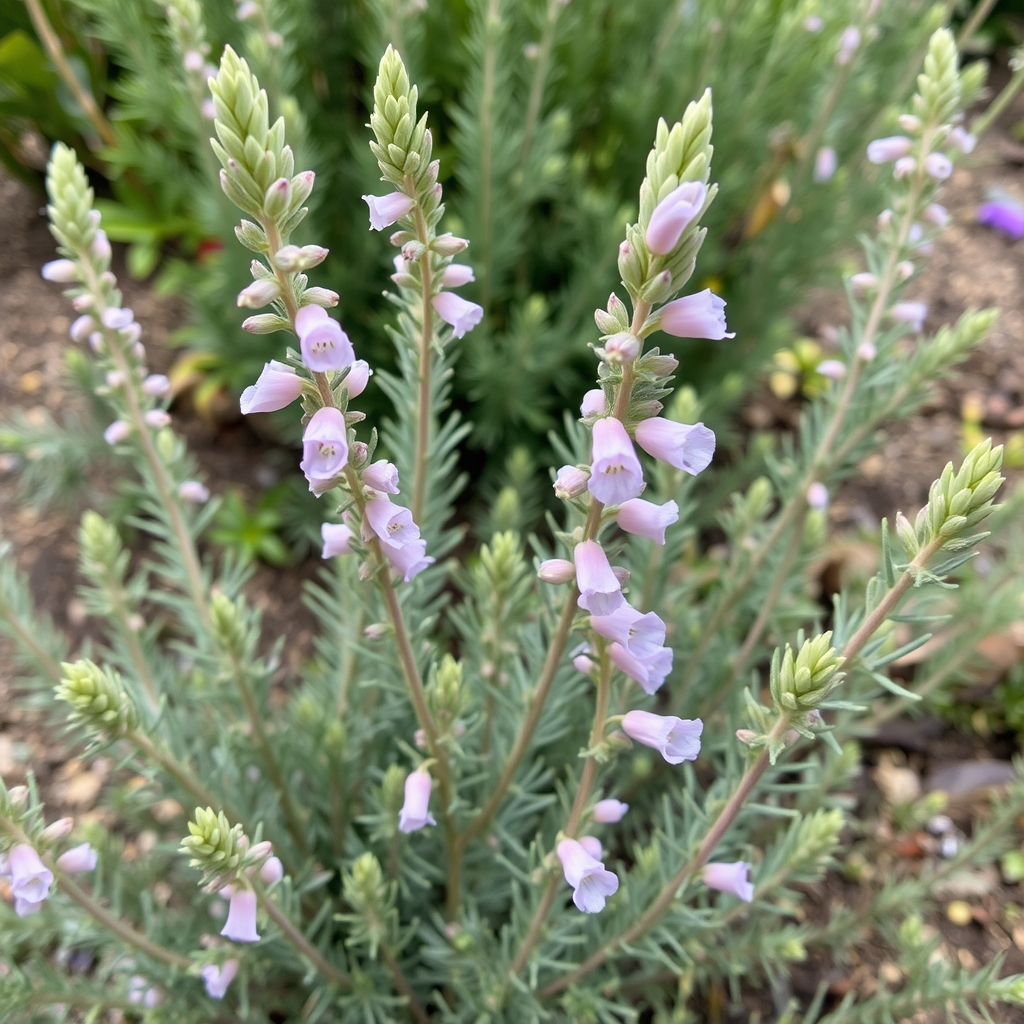 Rosemary: Pink flowering rosemary (Salvia rosmarinus 'Roseus')