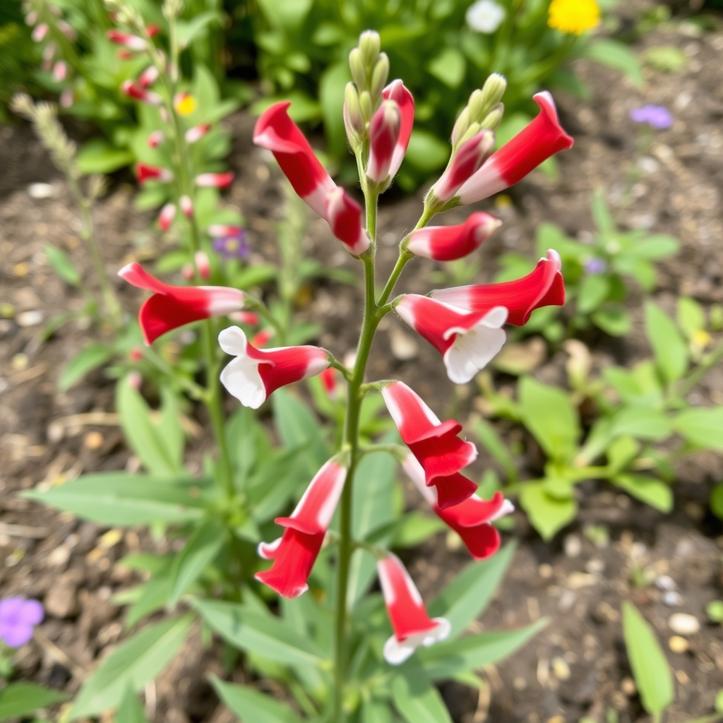 Salvia Hot Lips x 2 – Vibrant Red & White Flowering Sage Plants for Garden & Patio