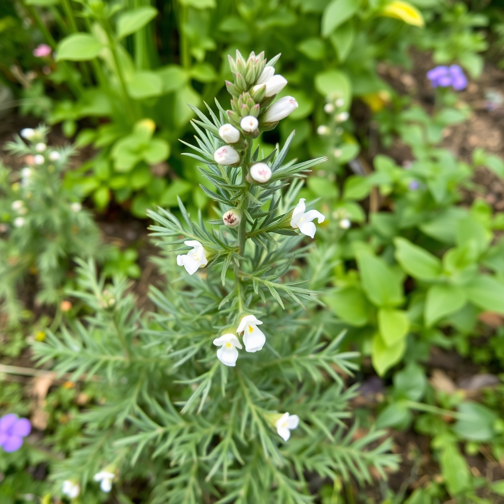 Salvia rosmarinus f. albiflorus 'Lady in White'
